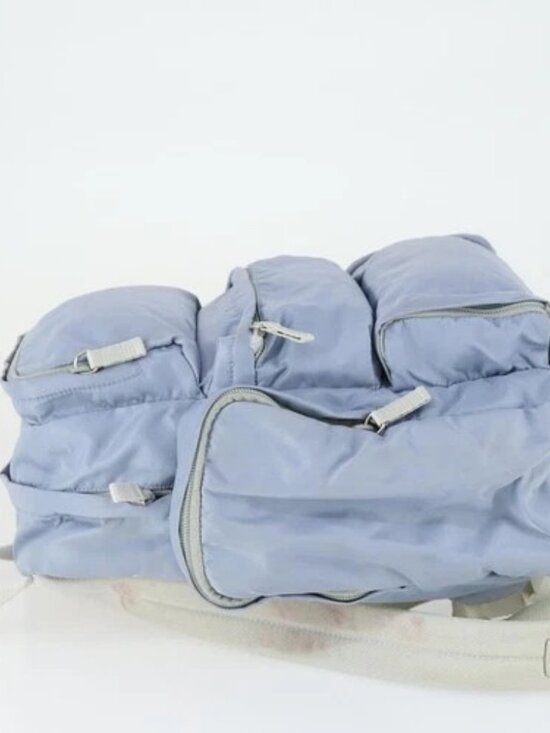 PRADA Backpack Nylon Light Blue Silver Auth 169576 main image 9